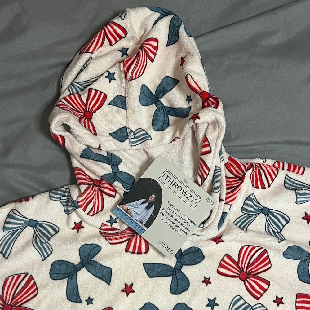 Towel Bathing Suit Cover up Throwzy Patriotic Bow Swim - Picture 6 of 7